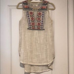Hi-low, sleeveless Anthropologie tunic